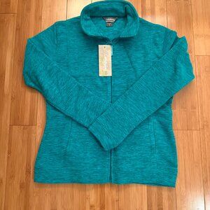 Teal Fleece Full Zip Jacket Outerwear NWT Women's Small